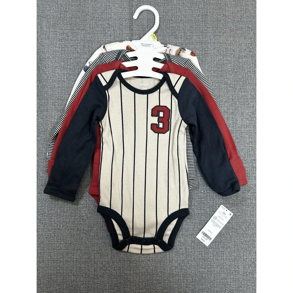 Carter's Boy Onsies 4 pack Brand NEW w/TAGS, 3 months Baseball Football Sports